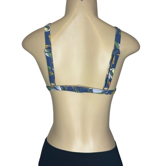 NWT RVCA Pixie Printed Hi-Triangle Slider Strap Bikini Top Size large NEW - Picture 2 of 4